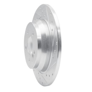 Mercedes-Benz CL550 Brake Rotor (1) - Rear Right - R1 Concepts - Drilled & Slotted - Silver - `07-`13